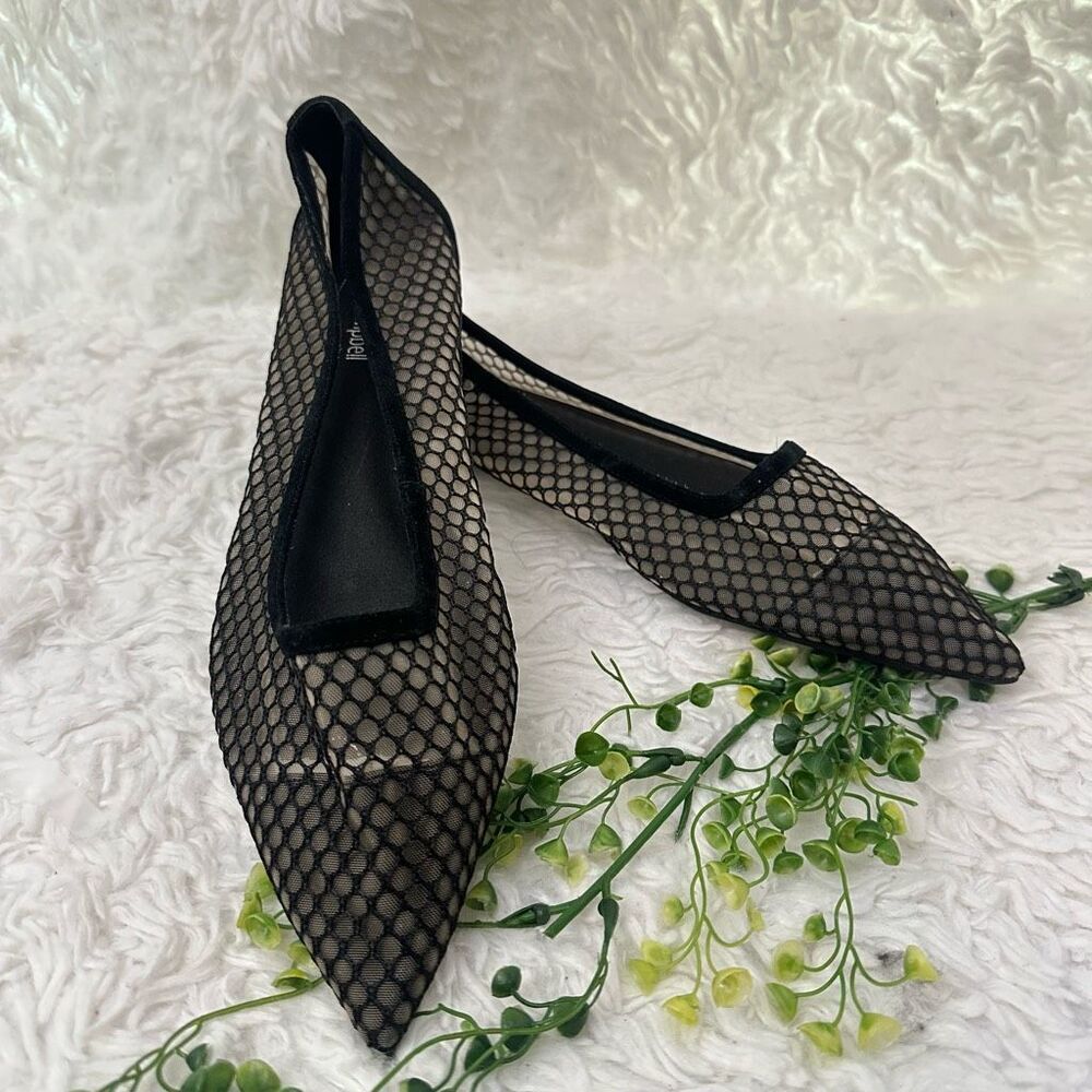 Jeffrey Campbell Meranda Black Mesh Flats Pointed Toe size Womens 11 NEW